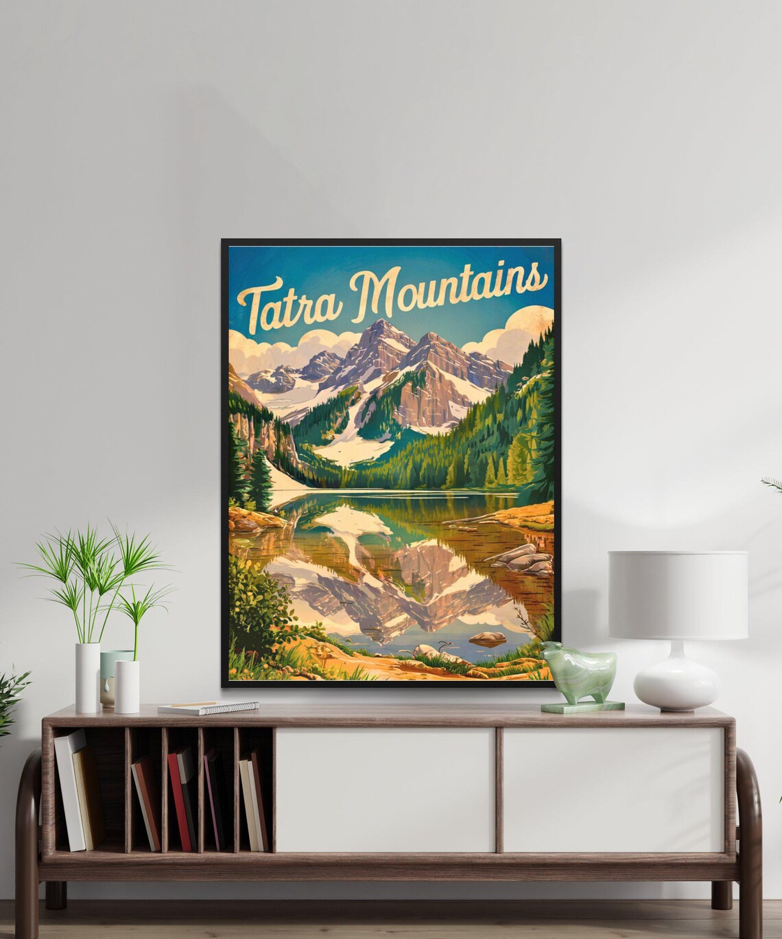 Tatra Mountains Poland Retro Mountain Lake Poster Alpine Summit Scene - Image 2
