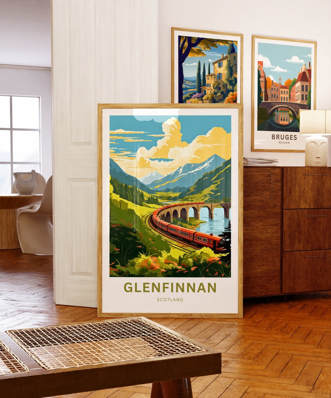 Glenfinnan Viaduct Curved Lake Crossing Train Scotland Poster - Image 5