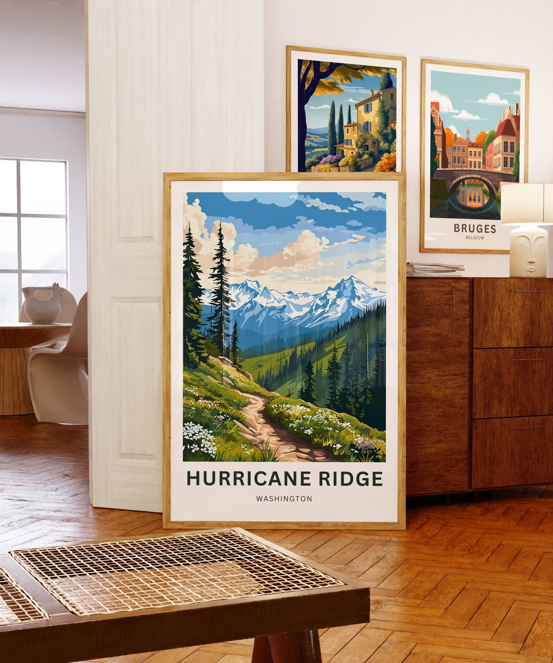 Personalized Hurricane Ridge Washington Wildflower Trail Travel Poster - Image 5