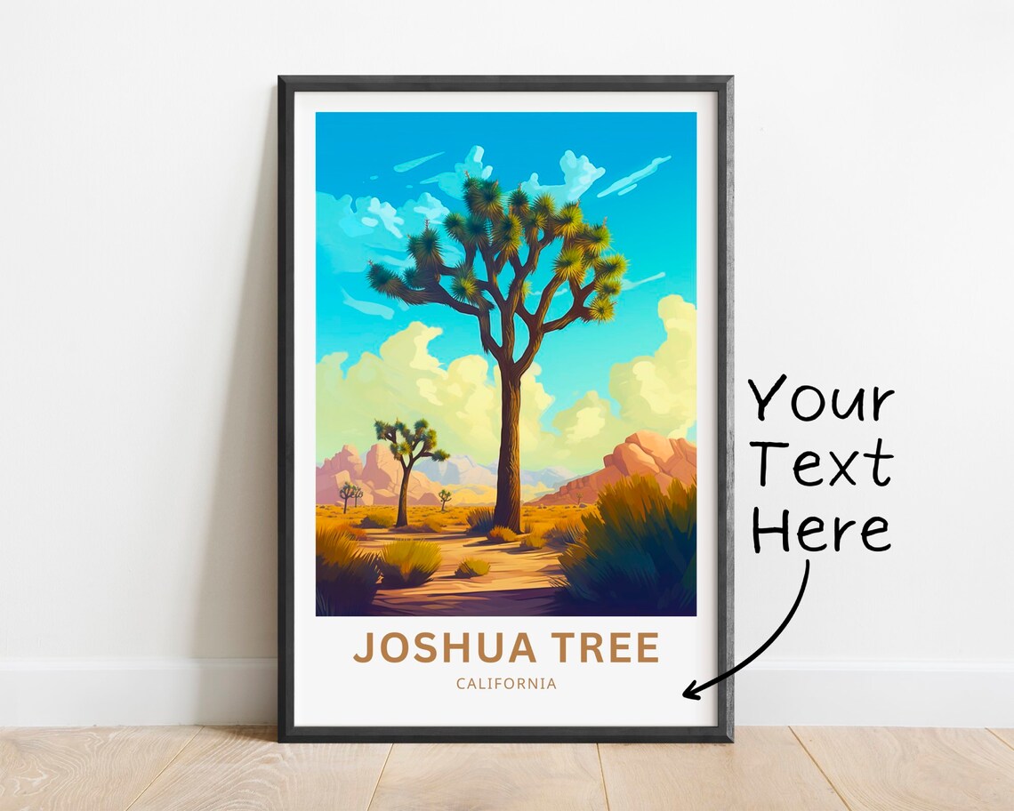 Personalized Joshua Tree California Desert Sunset Travel Poster