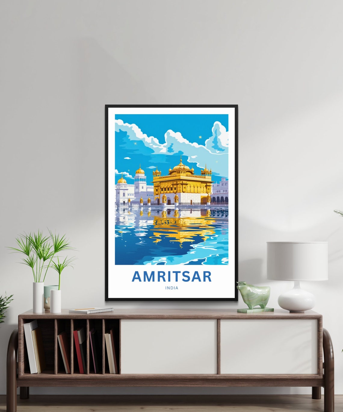 Amritsar Golden Temple Reflection India Sikh Shrine Travel Poster - Image 2