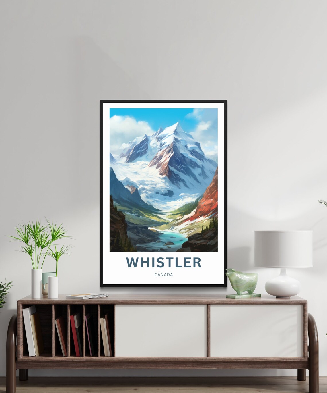 Personalized Whistler Canada Snowy Glacier Peak Teal Lake Poster - Image 2