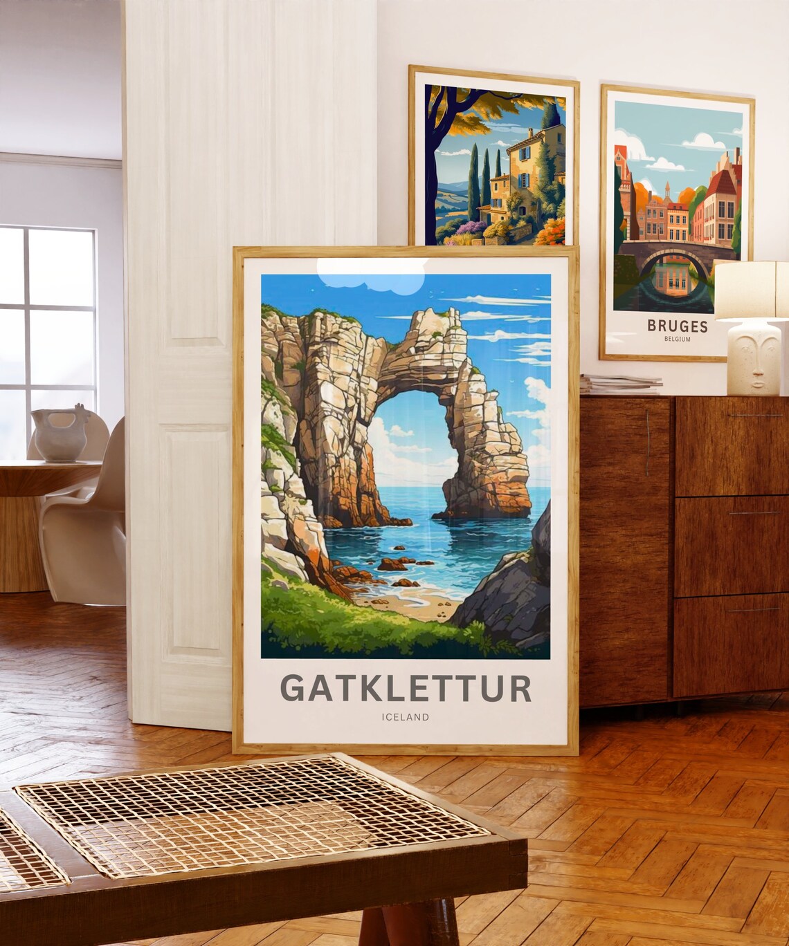 Personalized Gatklettur Iceland Sea Arch Rock Coast Travel Poster - Image 5