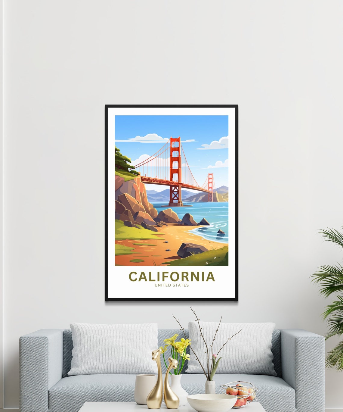 Personalized Golden Gate Bridge California Coast Iconic Poster - Image 3