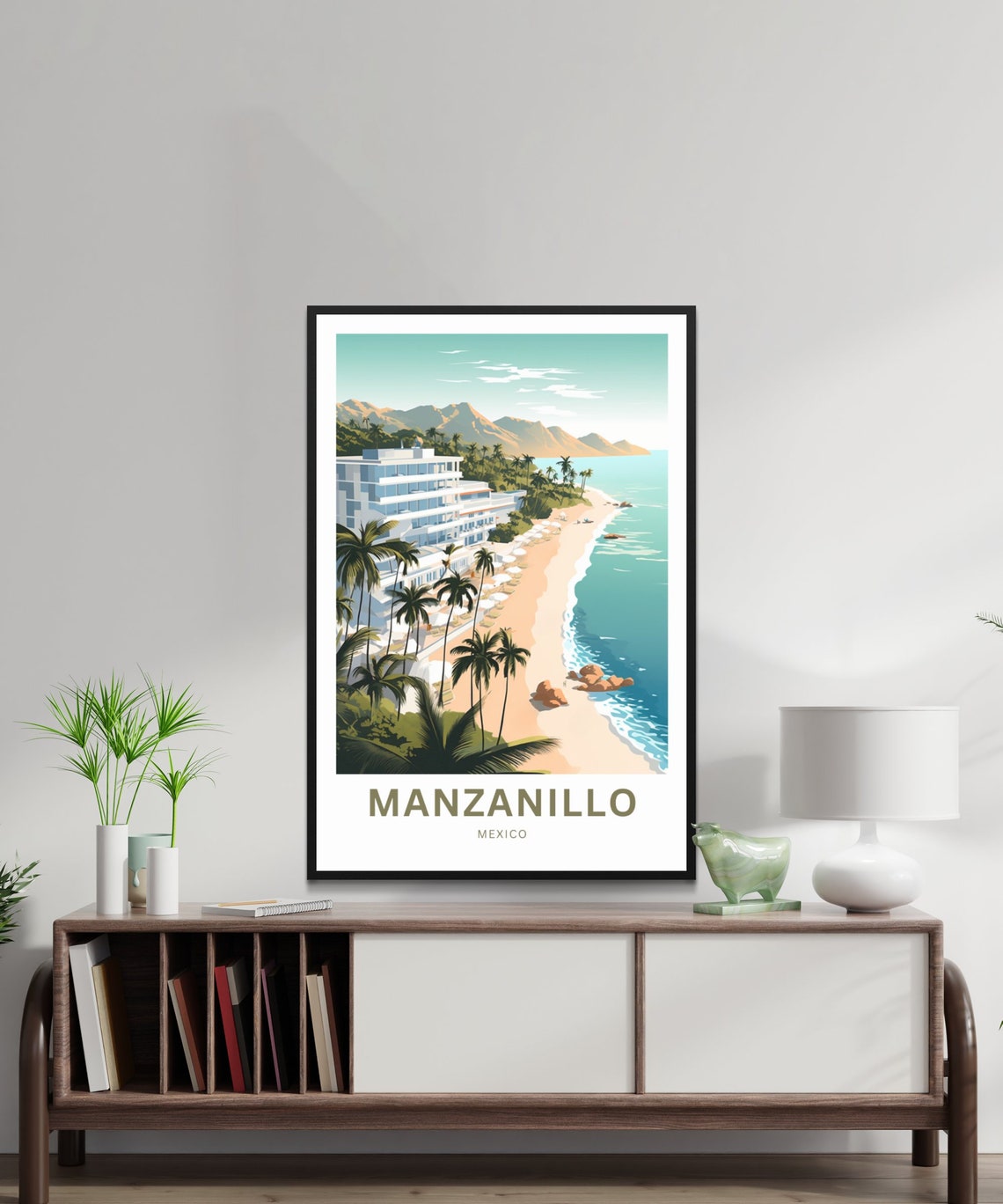 Manzanillo Travel Print Manzanillo Poster Mexico Wall Art Framed Present Gift Mexico Present - Image 2