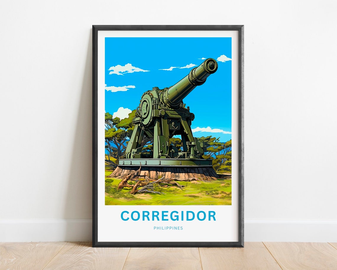 Corregidor Philippines Historic Coastal Artillery Cannon Poster