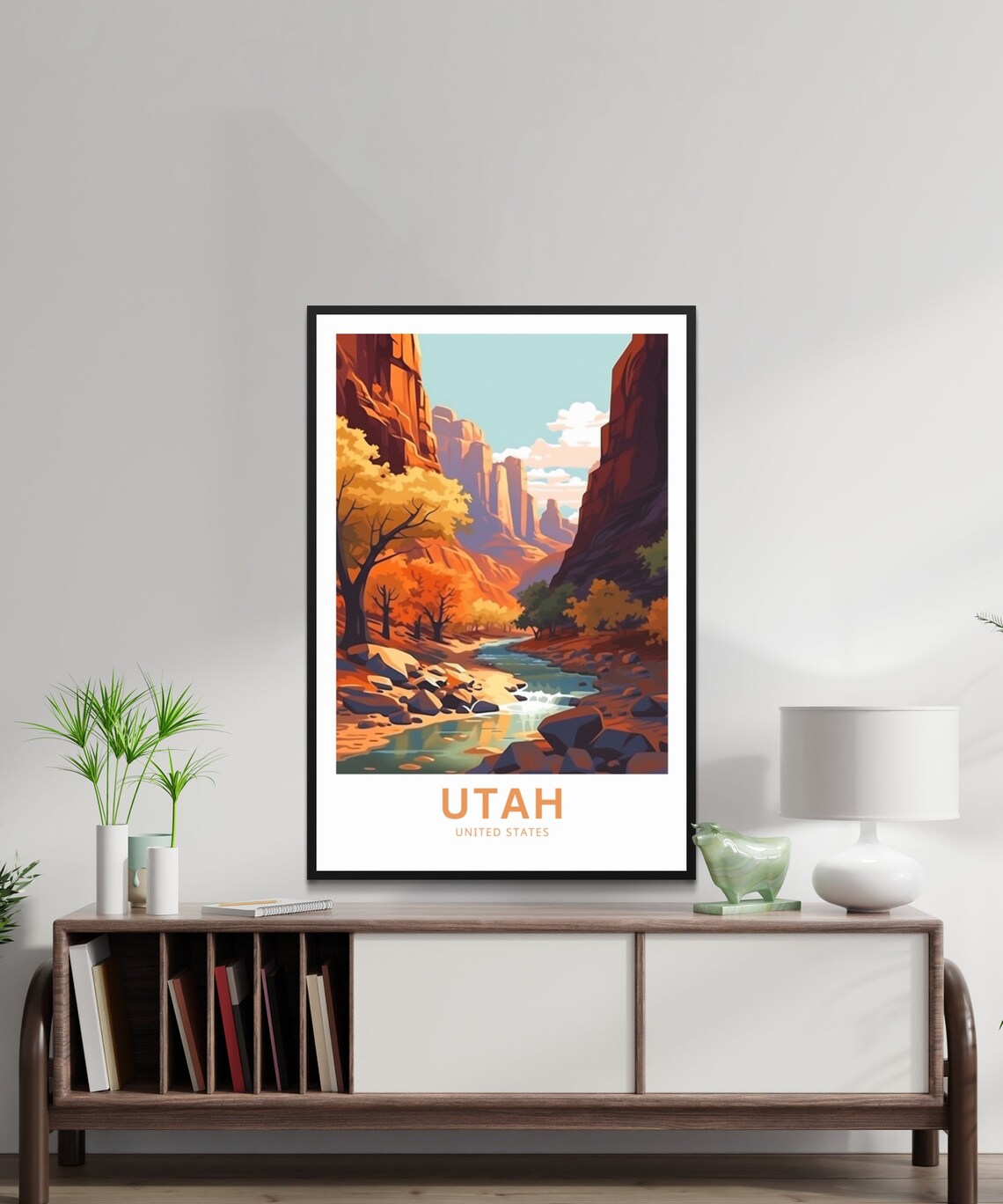Utah United States Personalized Travel Poster Canyon River Custom Text - Image 2