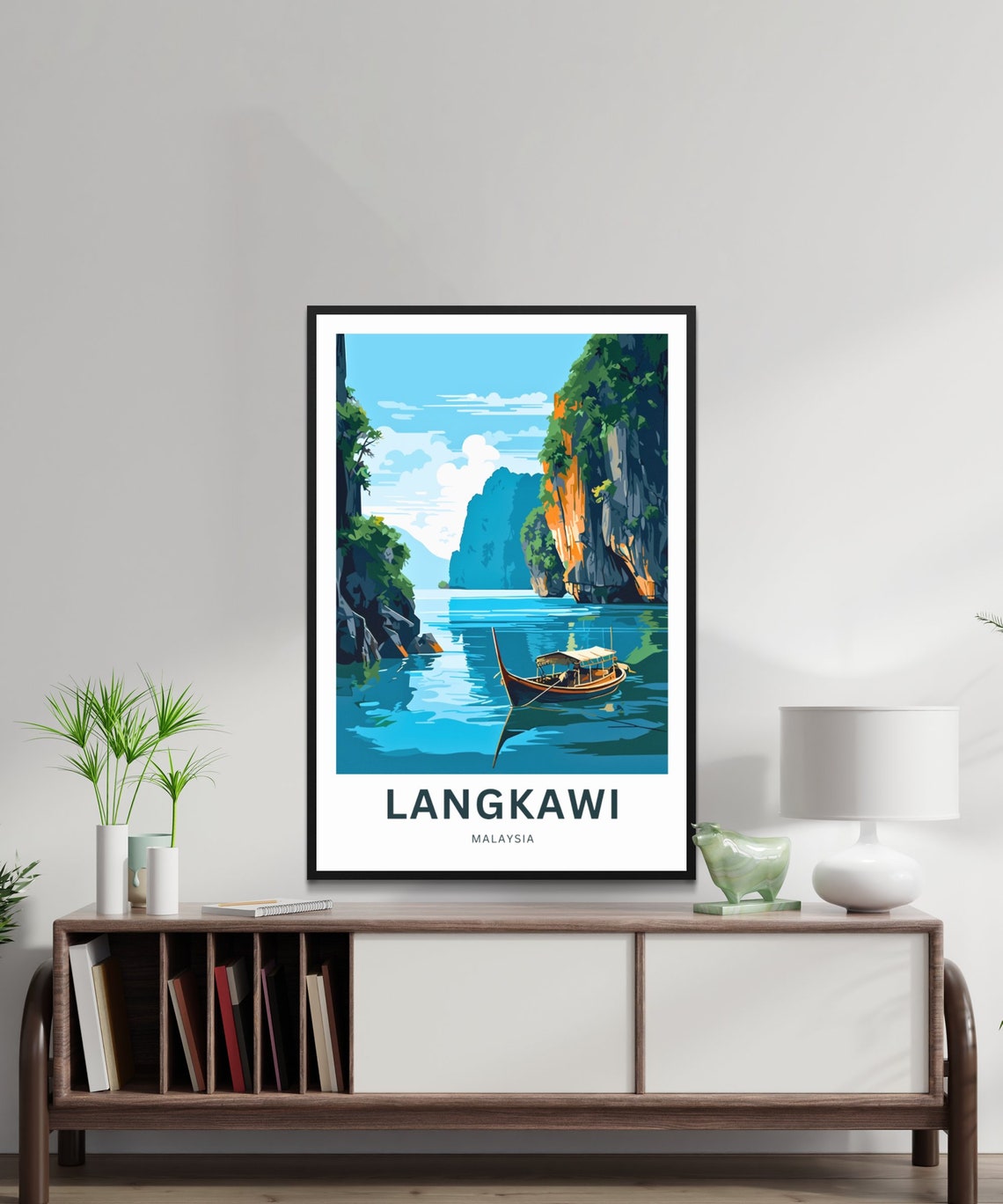 Langkawi Malaysia Longtail Boat Limestone Karsts Travel Poster - Image 2