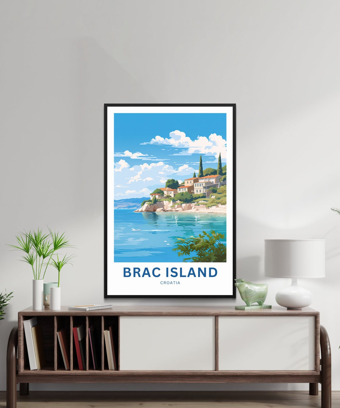 Brac Island Croatia Personalized Cliffside Village Sea Poster - Image 2
