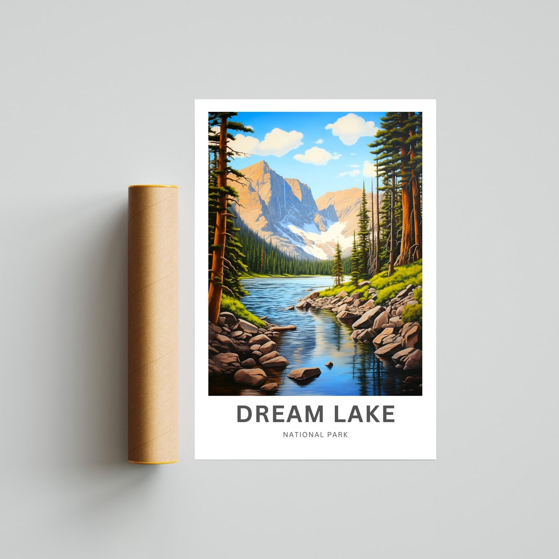 Dream Lake National Park Alpine View Personalized Travel Poster - Image 4