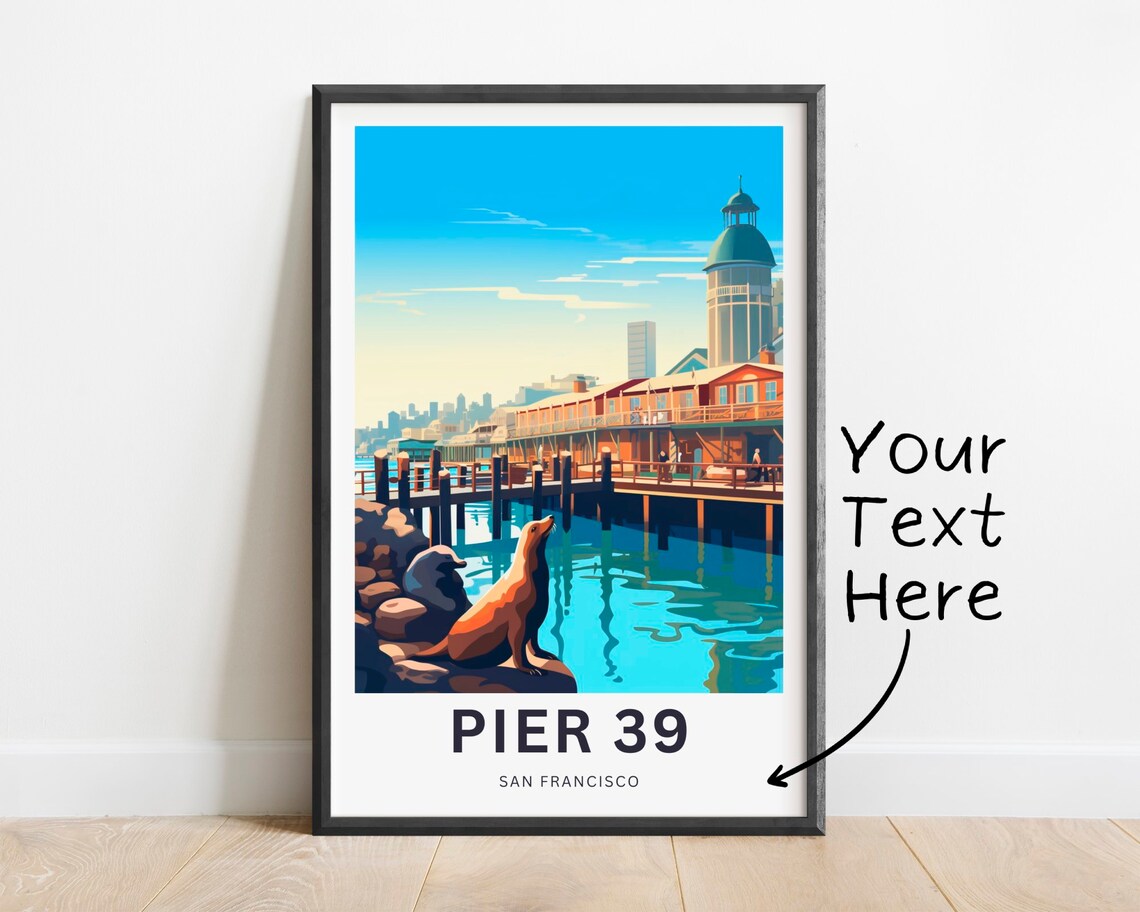 Personalized Pier 39 San Francisco Sea Lion Bay Travel Poster