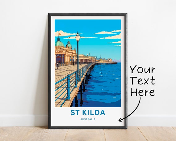 Personalized St Kilda Travel Print Poster Australia Wall Art Framed Present Gift