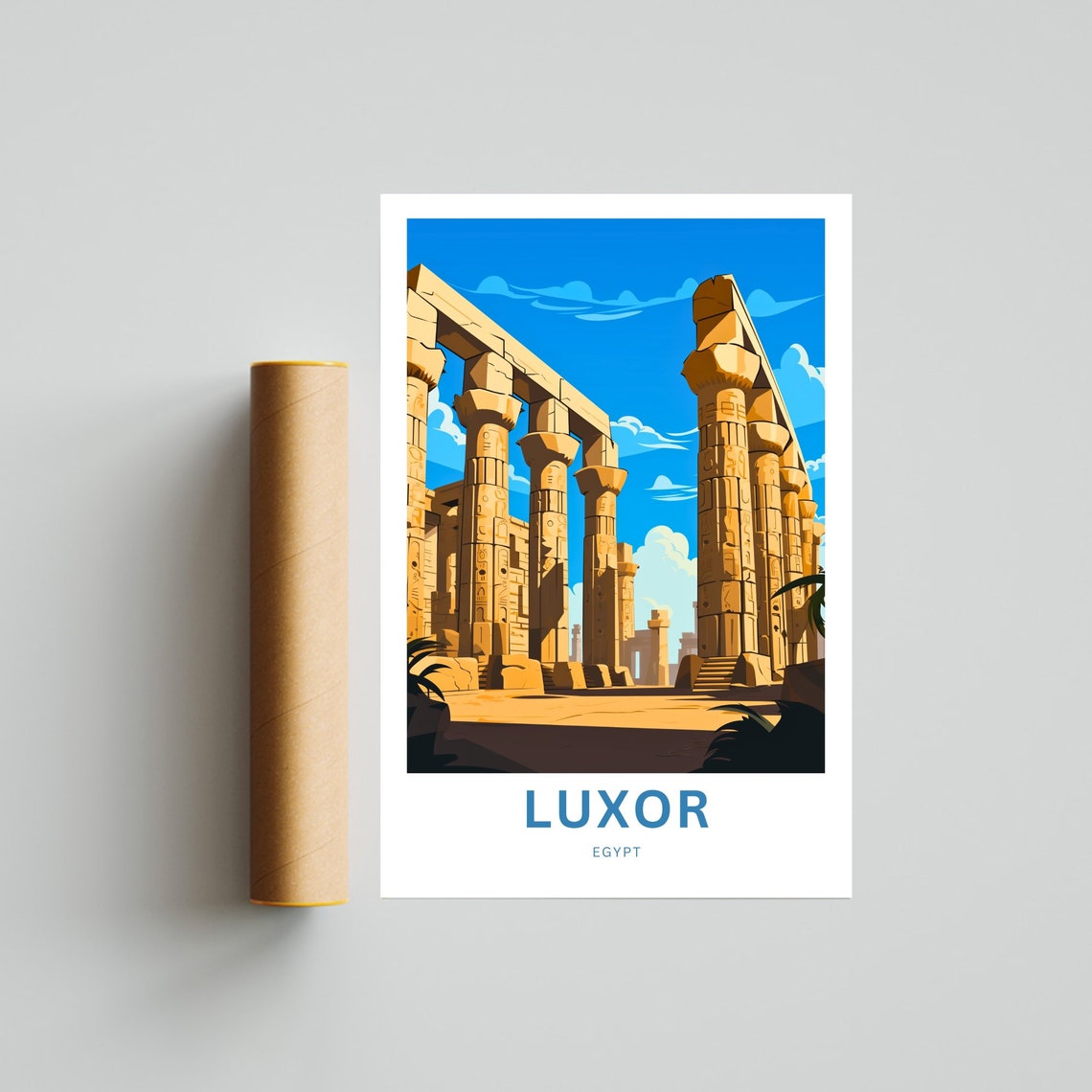Luxor Travel Print Luxor Poster Egypt Wall Art Framed Present Gift Egypt Present Egypt Decor Custom Text Personalized - Image 4