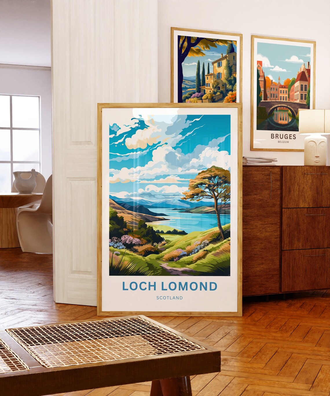 Loch Lomond Scotland Rolling Hills Personalized Travel Poster - Image 5