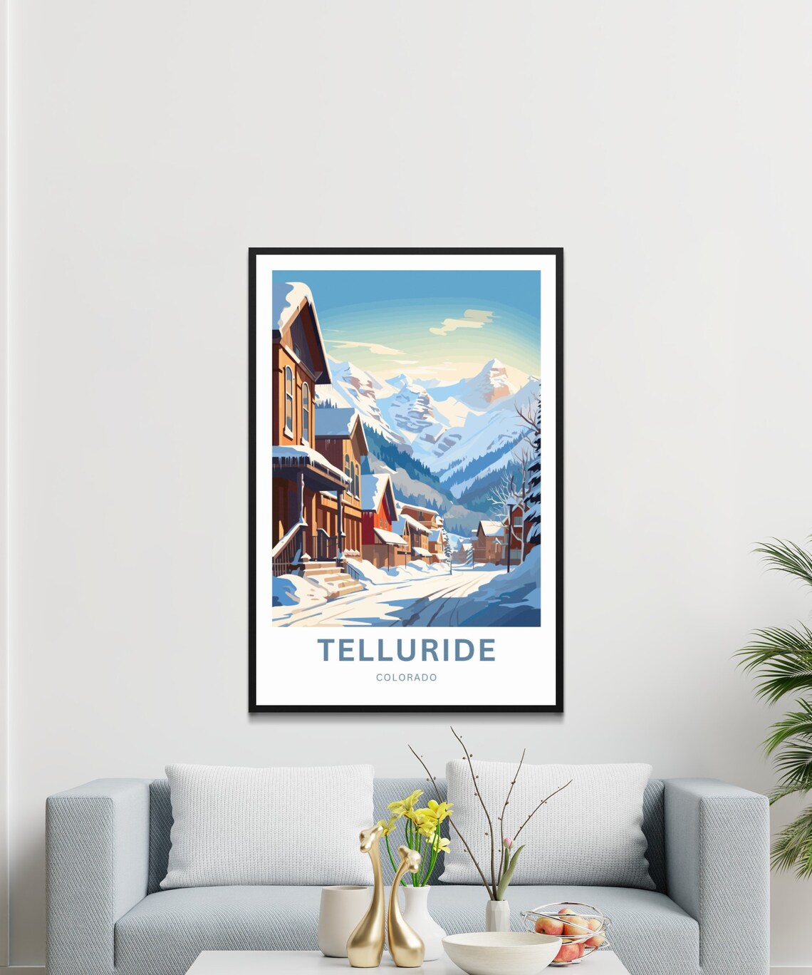 Telluride Colorado Snowy Main Street Alpine Village Travel Poster - Image 3