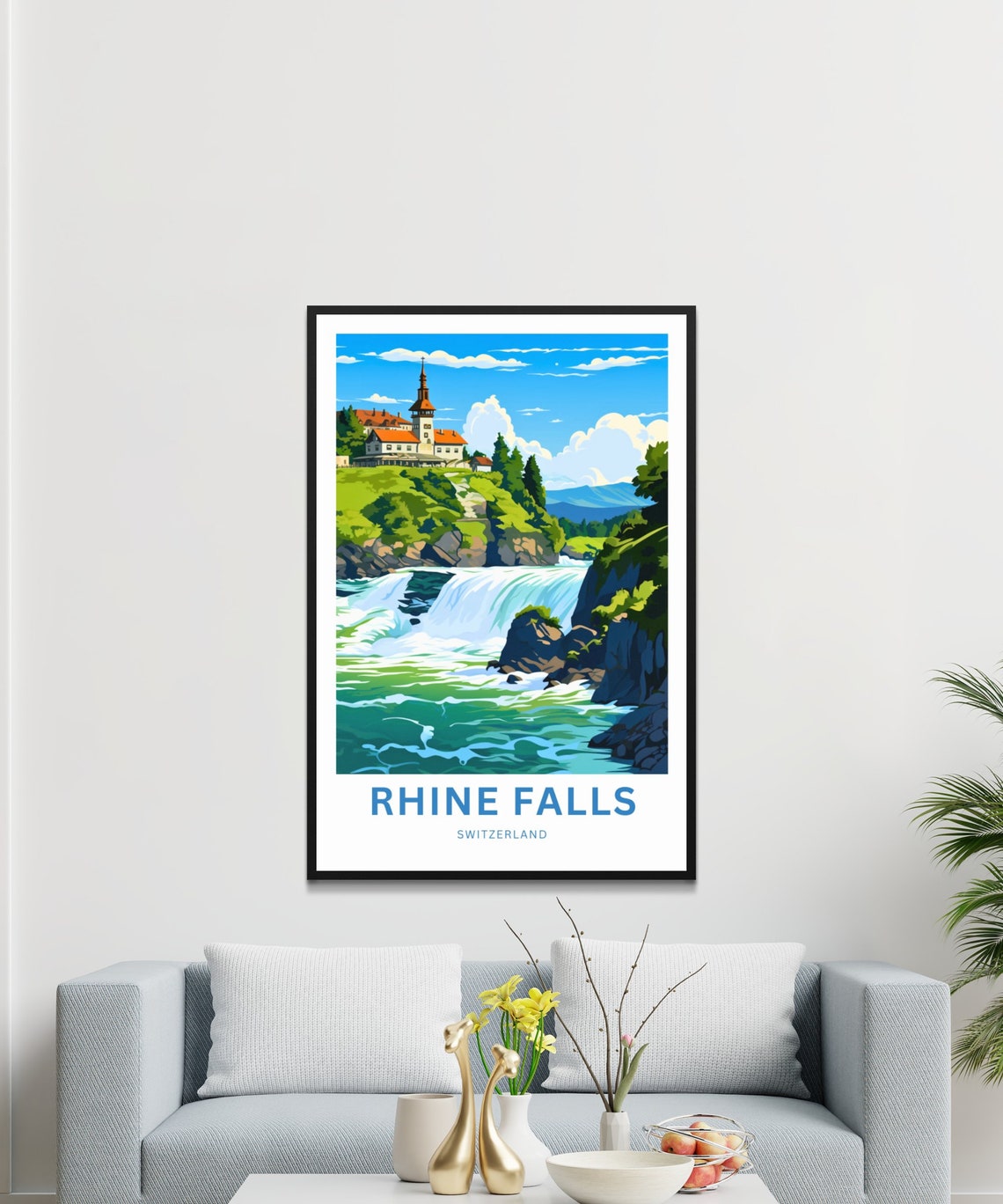 Rhine Falls Switzerland Thundering Waterfall Gorge Travel Poster - Image 3