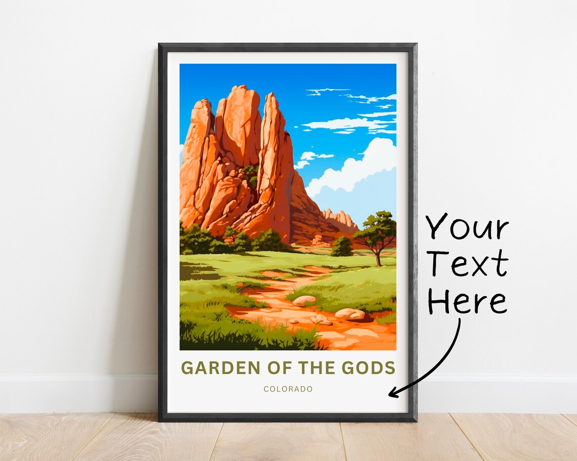 Personalized Garden Of The Gods Travel Print Colorado Poster United States Wall Art Framed Present Gift Colorado United States Present
