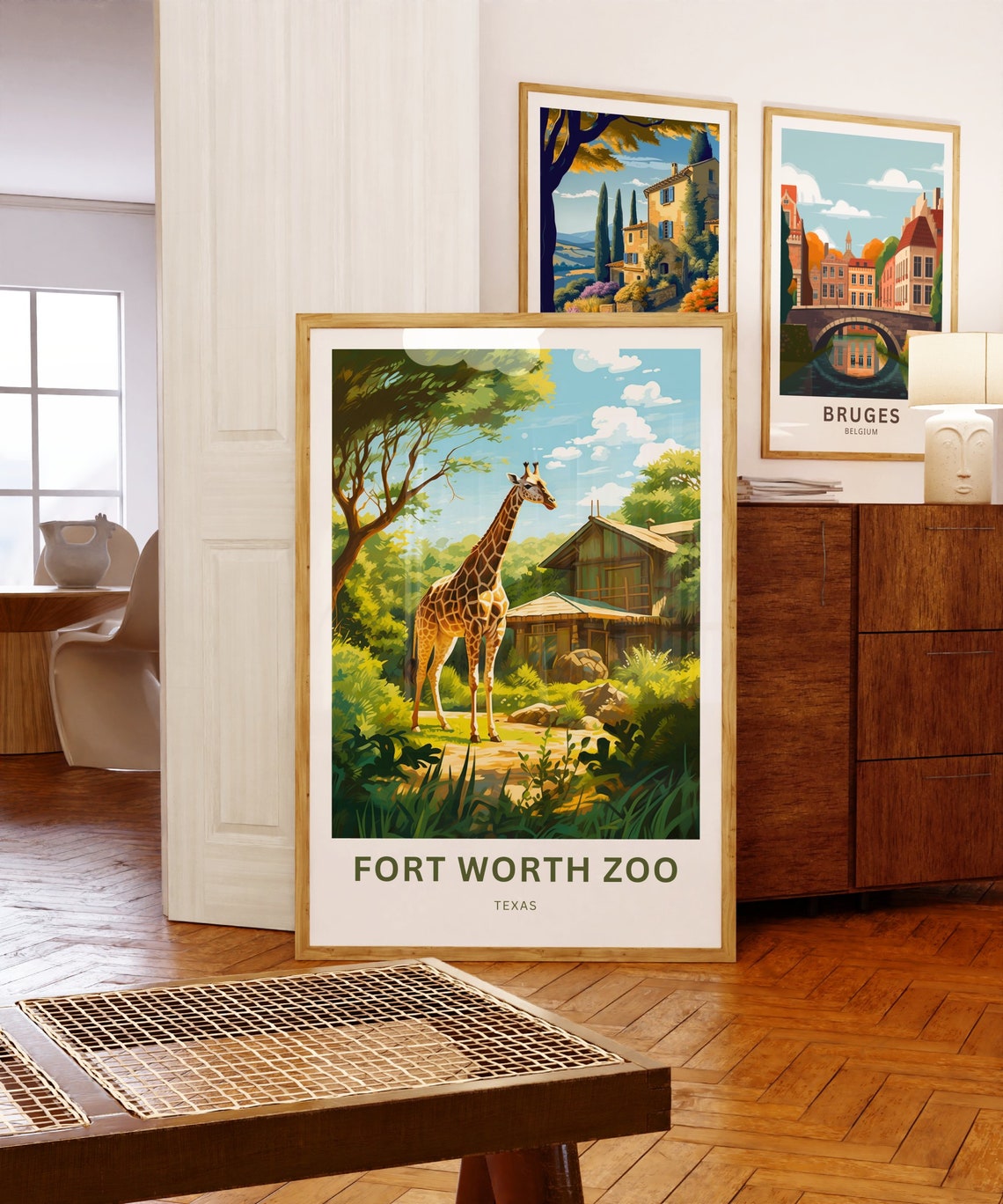 Personalized Fort Worth Zoo Texas Giraffe Custom Text Poster - Image 5