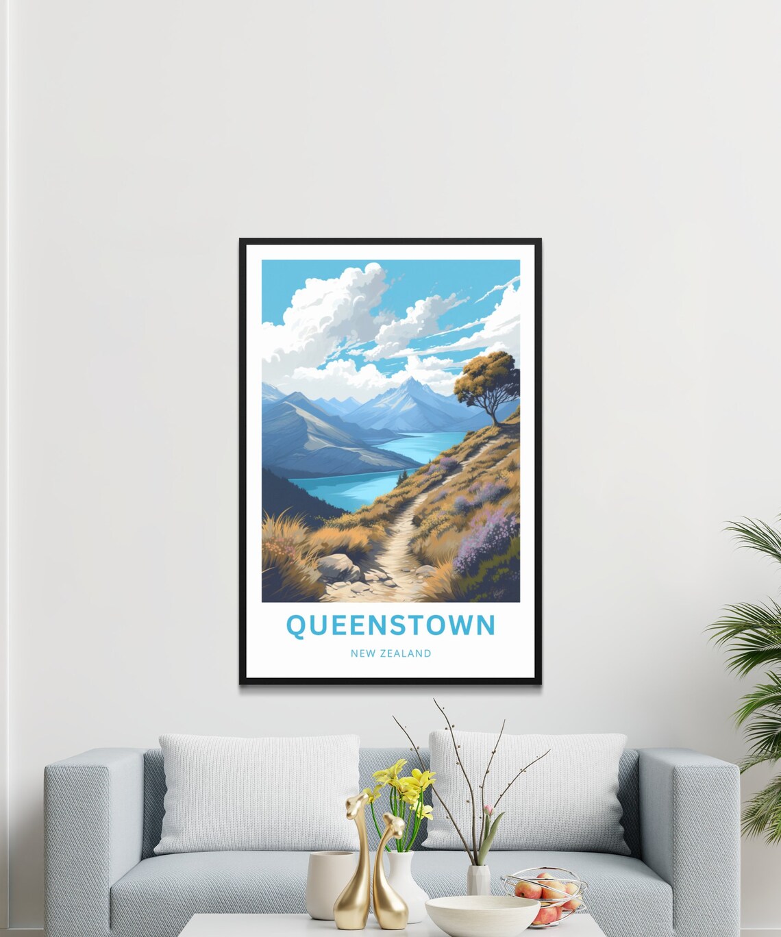 Queenstown New Zealand Travel Poster - Image 3