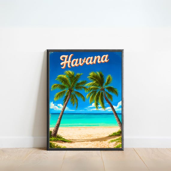 Havana Vintage Travel Poster Print Wall Art Framed Gift Present