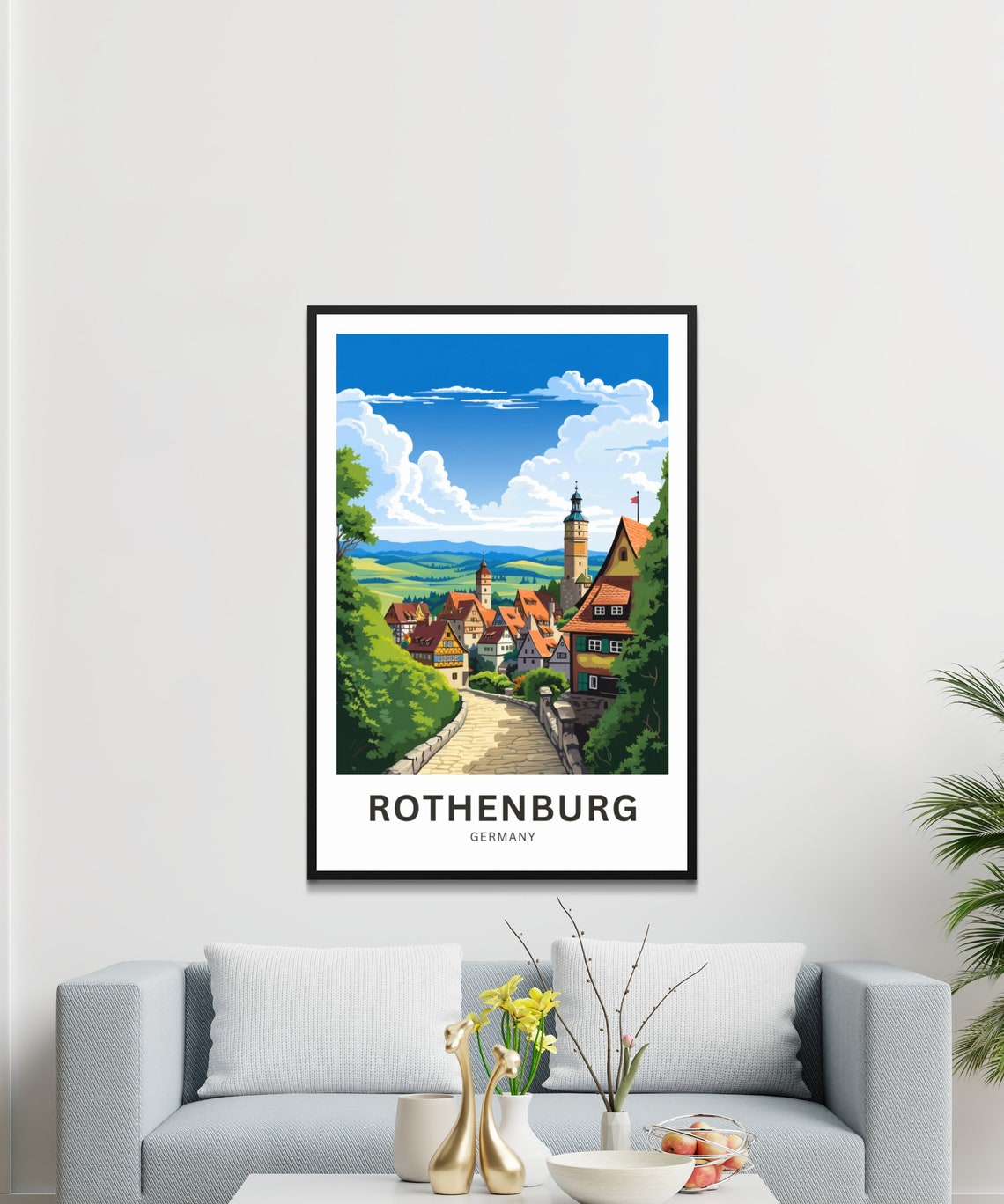 Rothenburg Germany Medieval Old Town Cobblestone Street Poster - Image 2