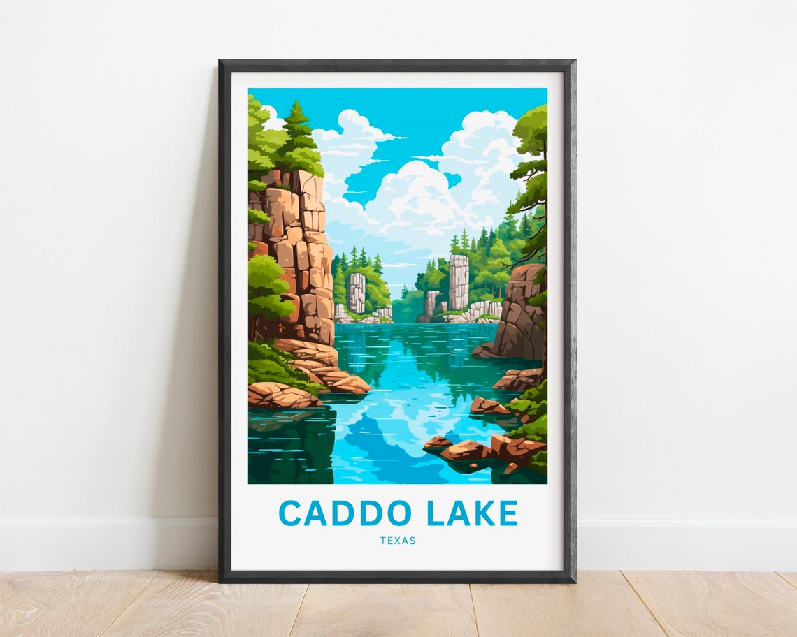 Caddo Lake Texas Towering Cliff Canyon Turquoise Water Poster