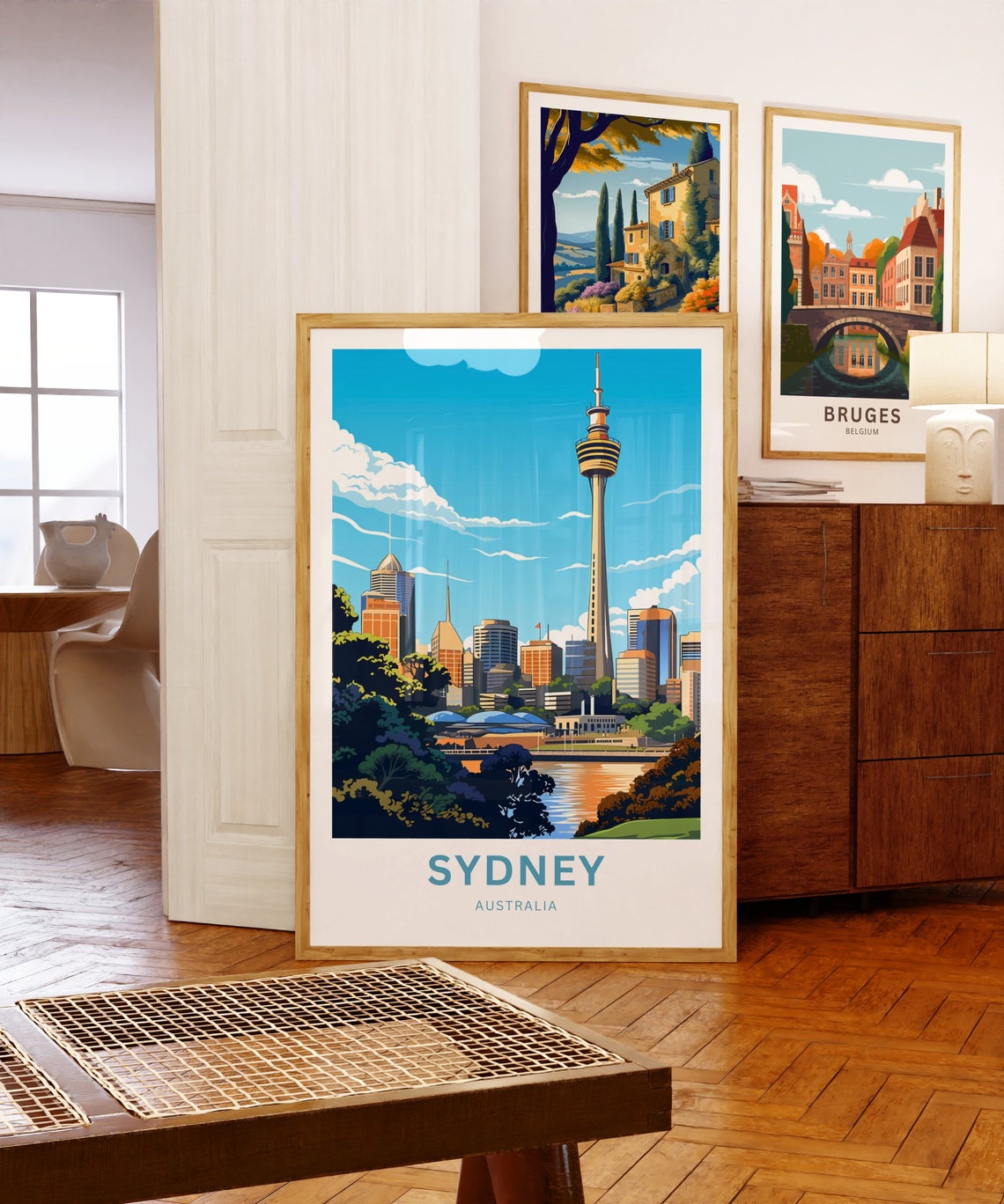 Sydney Australia Tower Skyline Riverside Golden Sunset Poster - Image 5