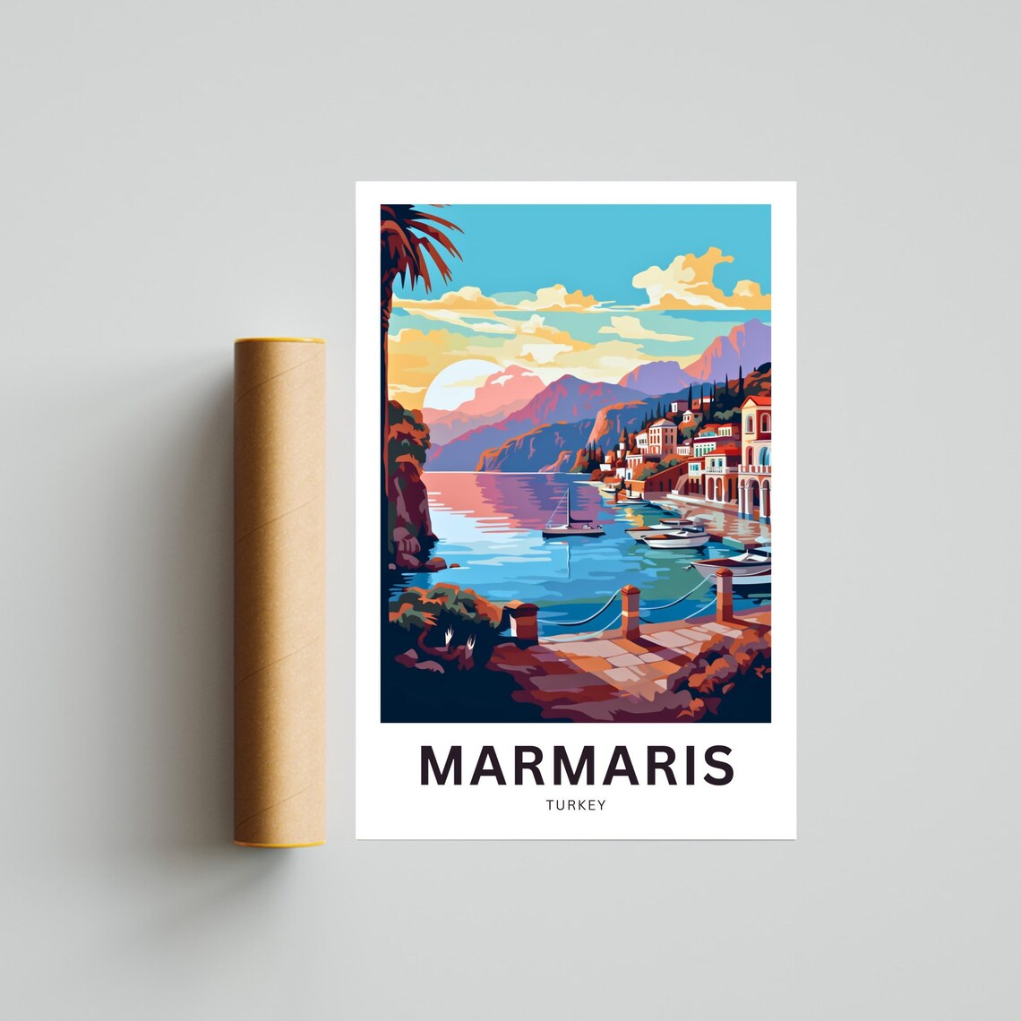 Marmaris Turkey Coastal Town Vintage Travel Poster Harbor Gift - Image 4