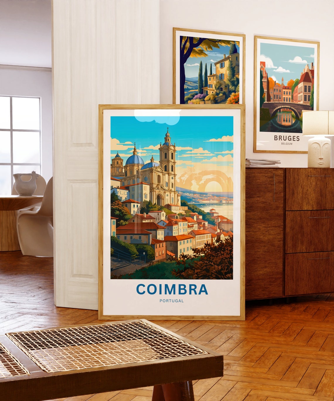 Coimbra Portugal Cathedral Hill Old Town Custom Text Travel Poster - Image 5