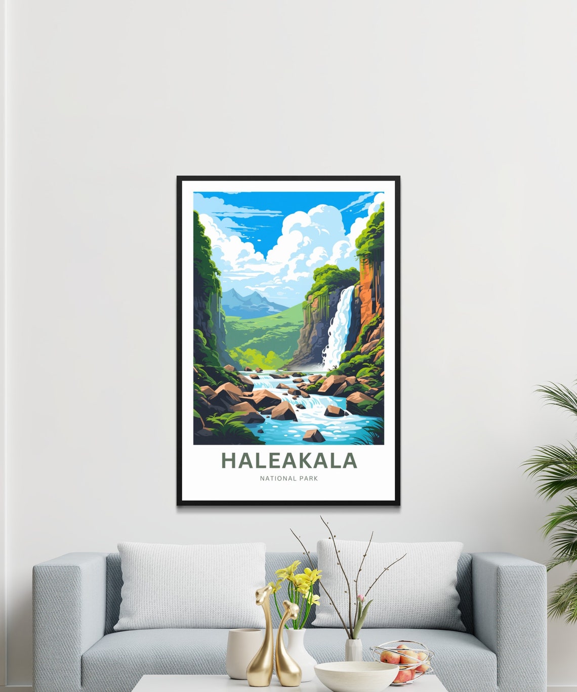 Haleakala National Park Waterfall Personalized Hawaii Travel Poster - Image 3