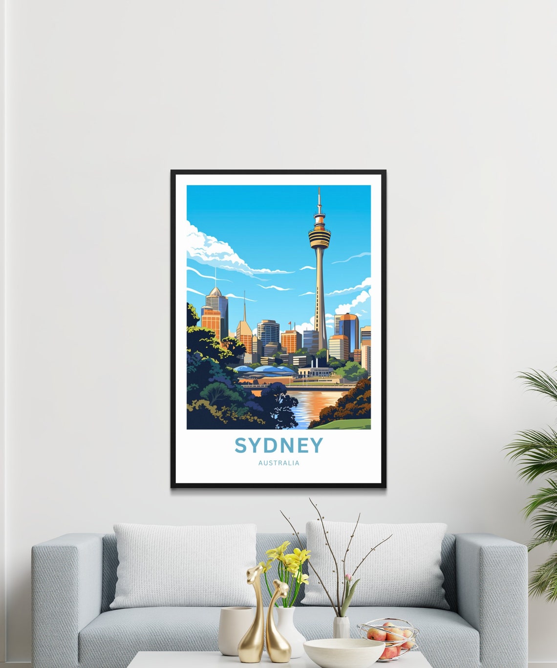 Sydney Australia Eye Tower Downtown Skyline Custom Travel Poster - Image 3