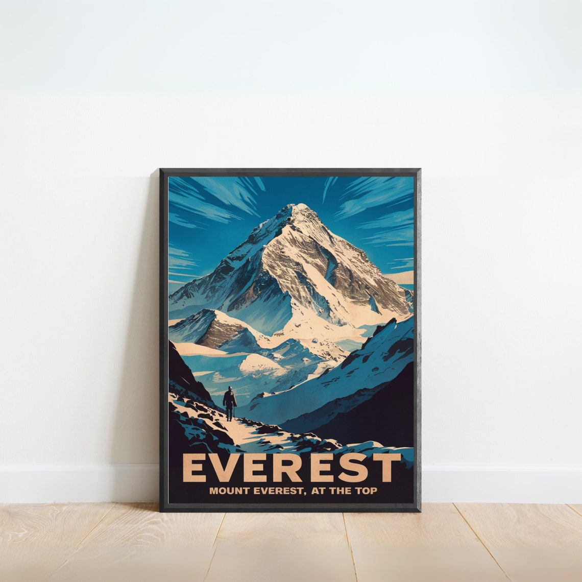 Everest Climber Blue Ridge Summit Ascent View At The Top Poster