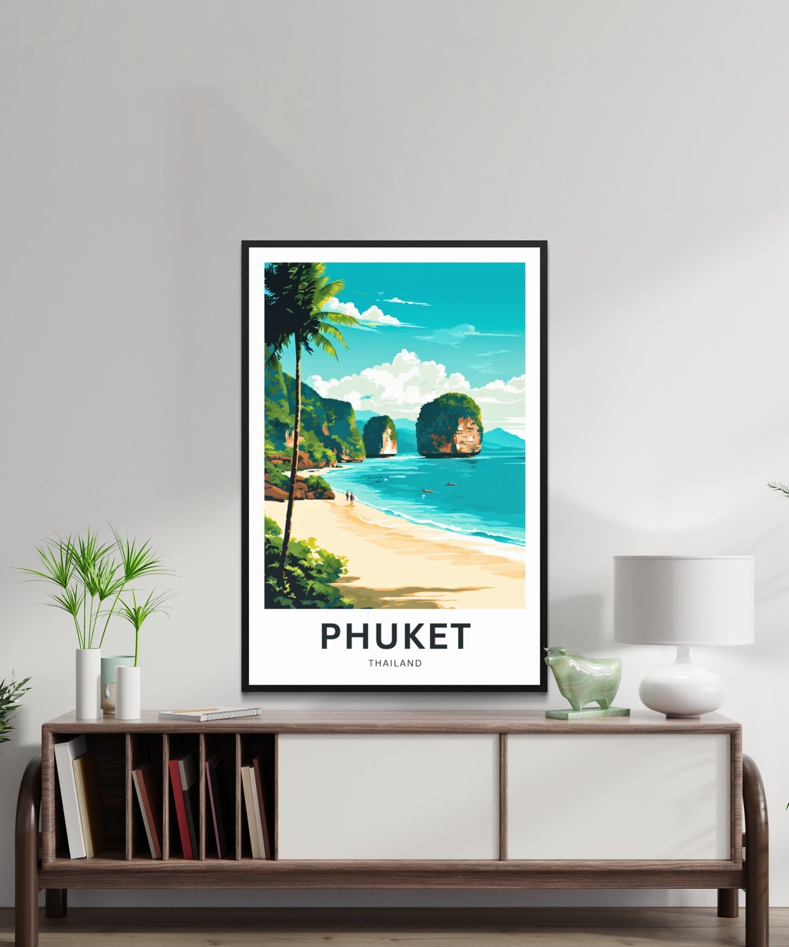 Personalized Phuket Thailand Island Beach Custom Text Travel Poster - Image 2