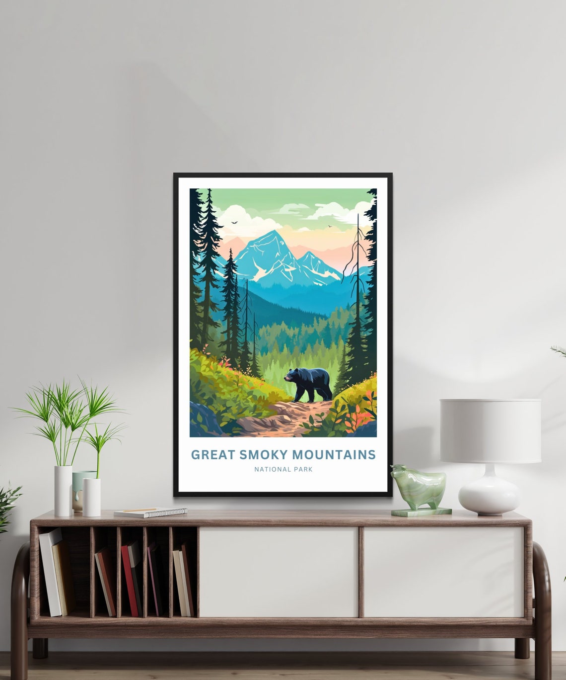Great Smoky Mountains National Park Black Bear Travel Poster - Image 2