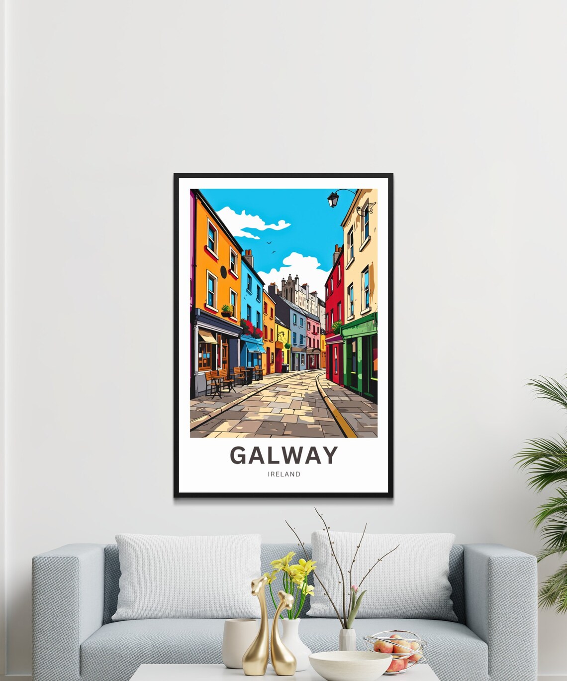 Personalized Galway Ireland Colorful Street Travel Poster Custom Gift - Image 3
