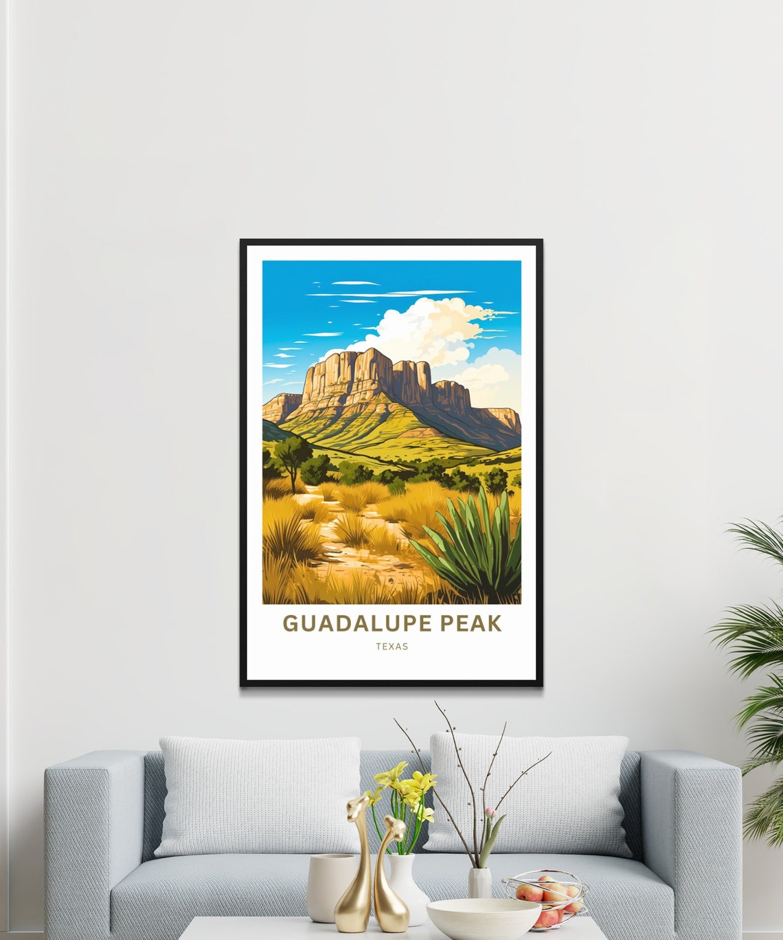 Guadalupe Peak Texas Desert Mountain Summit Custom Travel Poster - Image 4