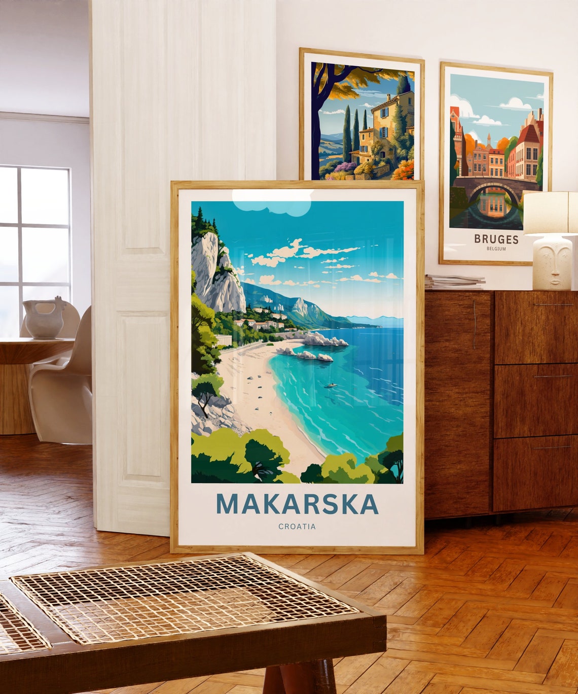 Makarska Croatia Adriatic Cliff Beach Turquoise Sea View Poster - Image 5
