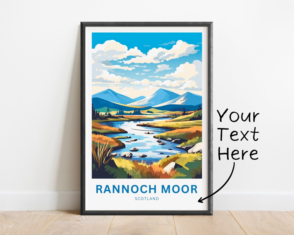 Rannoch Moor Scotland River Valley View Personalized Travel Poster