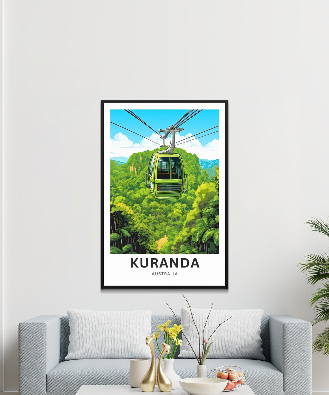 Kuranda Australia Rainforest Cable Car Vintage Travel Poster Gift - Image 4