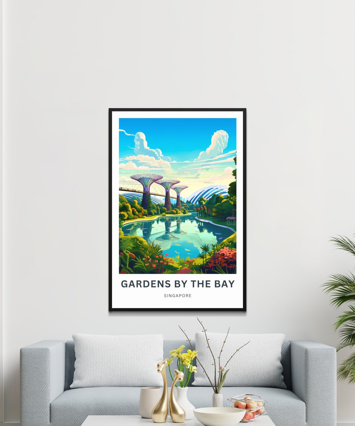 Gardens by the Bay Singapore Supertree Grove Custom Text Poster - Image 3