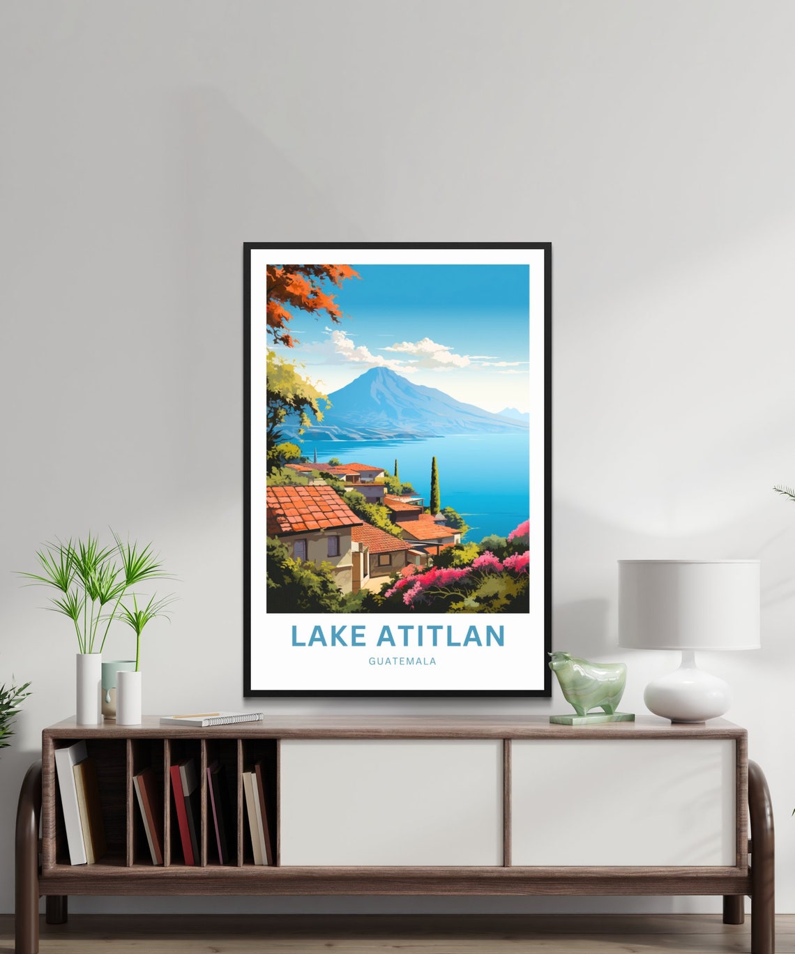 Lake Atitln Travel Print Lake Atitln Poster Guatemala Wall Art Framed Present Gift Mexico Present - Image 2