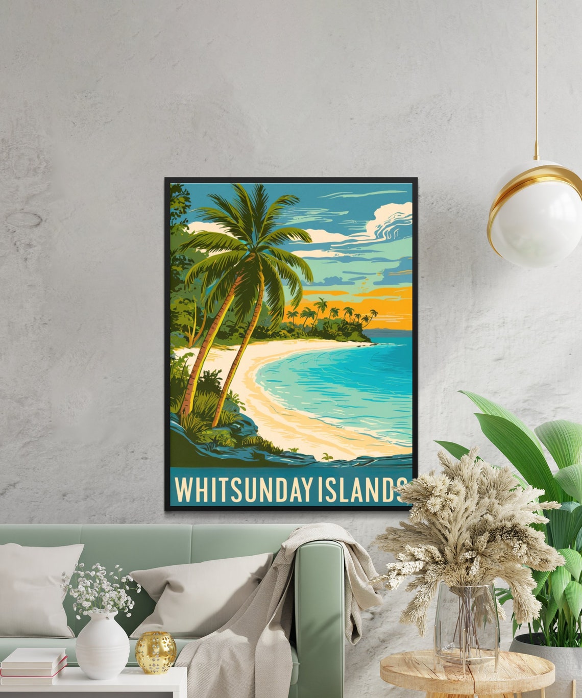 Whitsunday Islands Australia Vintage Tropical Beach Sunset Poster - Image 3