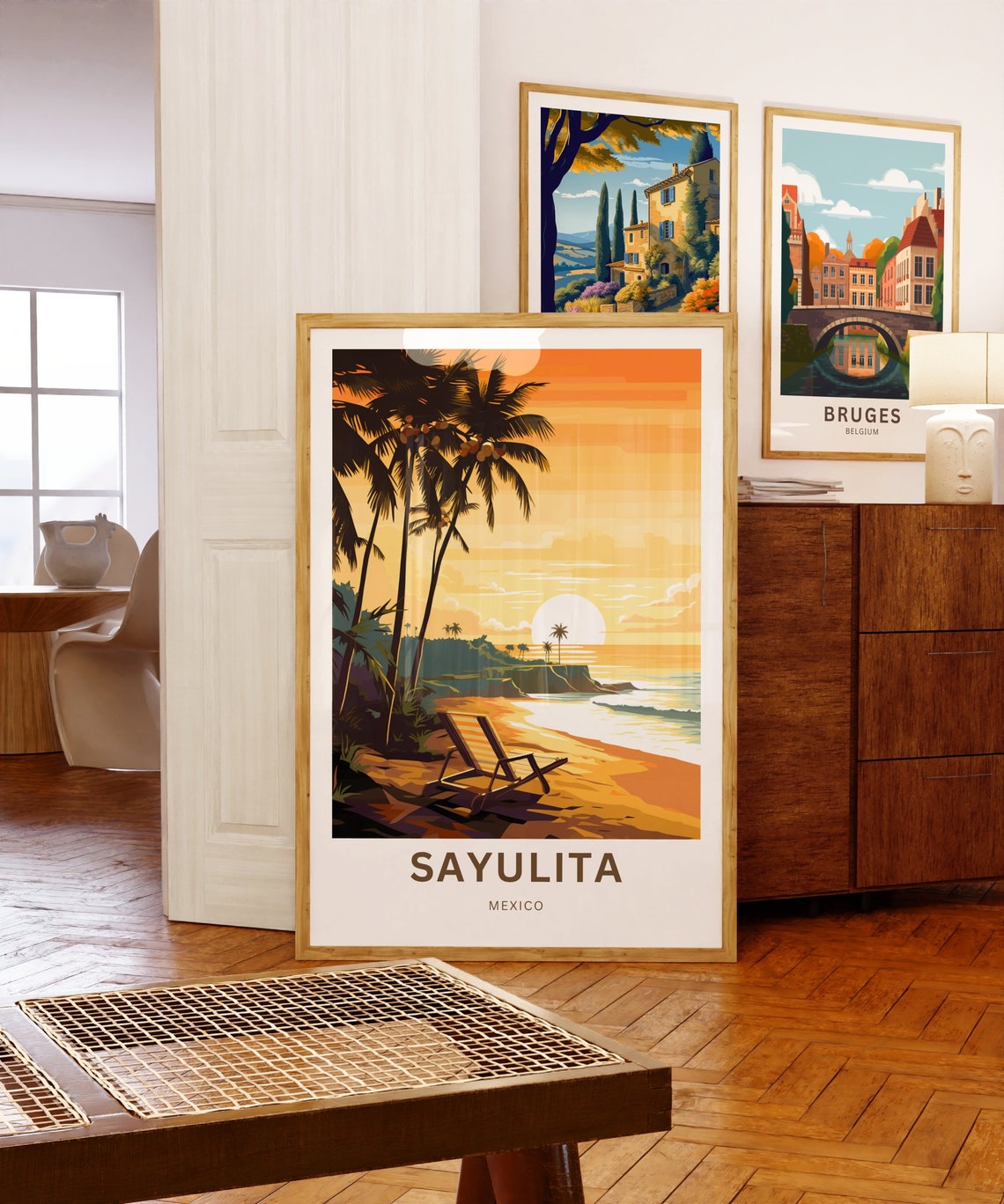 Personalized Sayulita Mexico Sunset Beach Palm Silhouette Poster - Image 5