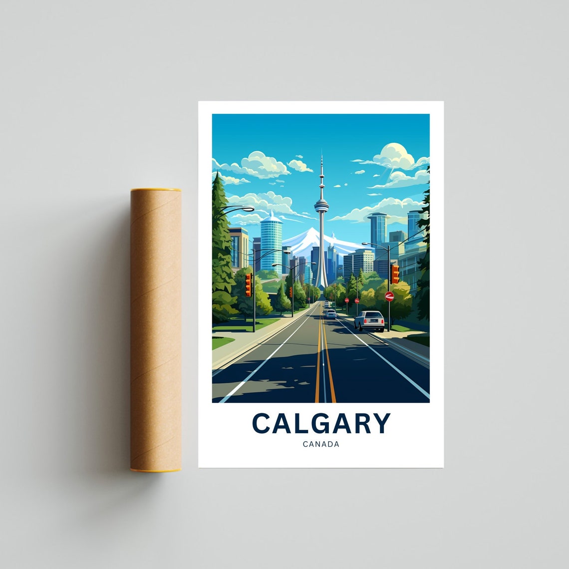 Calgary Canada Skyline Tower Mountain Road Grand Panorama Poster - Image 4
