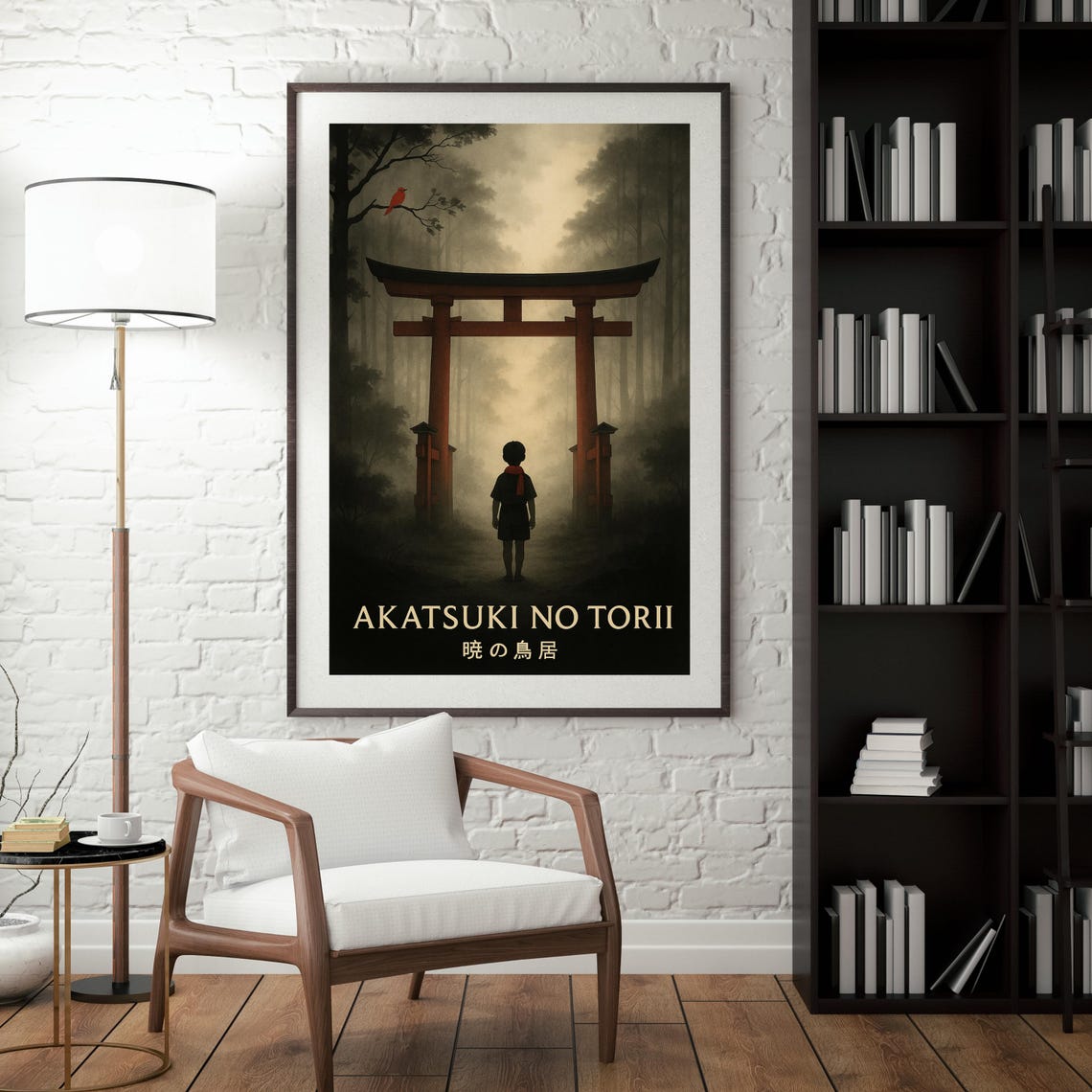 Akatsuki No Torii Japandi Art Print, Zen Forest Scene - Image 3