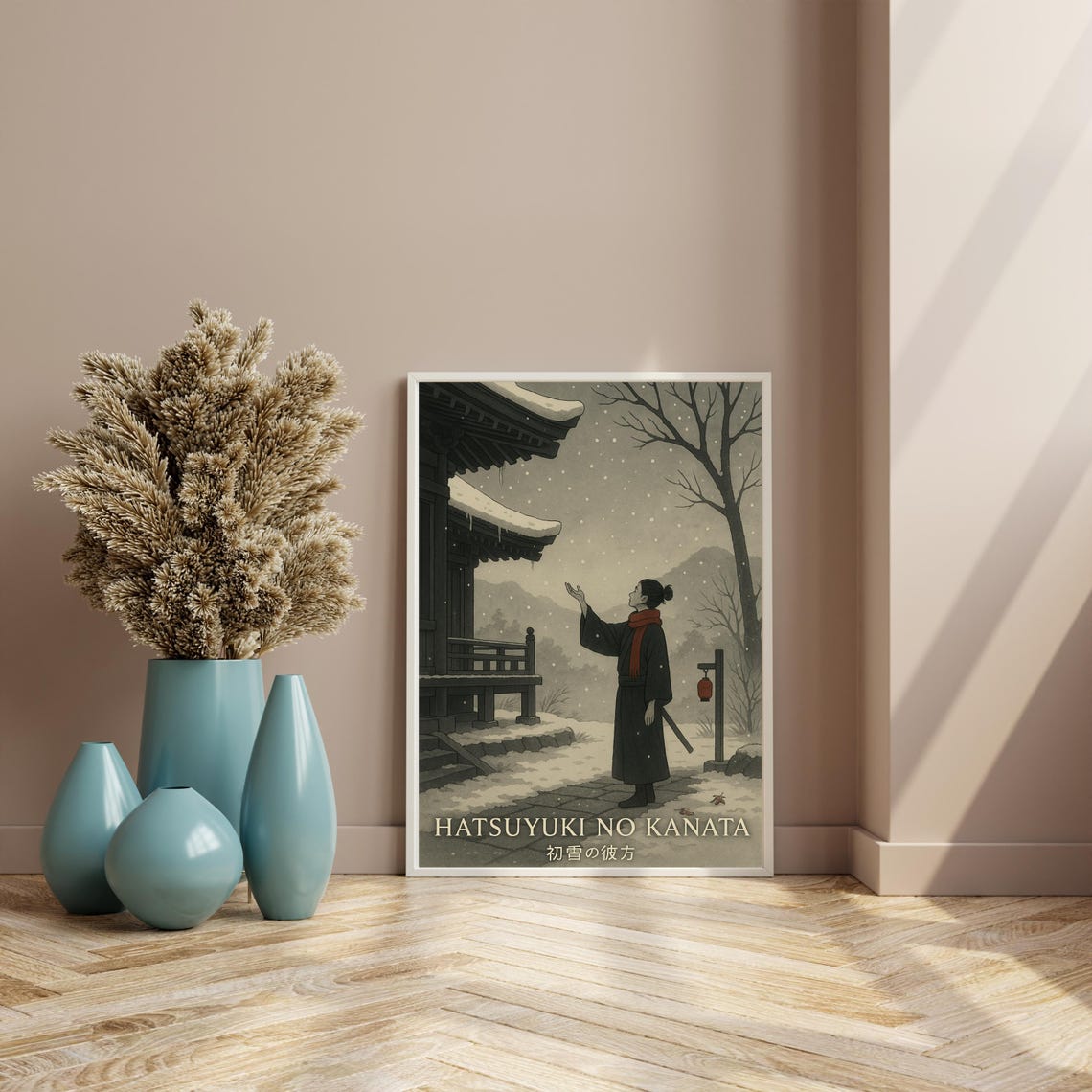 Hatsuyuki No Kanata Japanese Temple, Zen Minimalist Art Print - Image 4