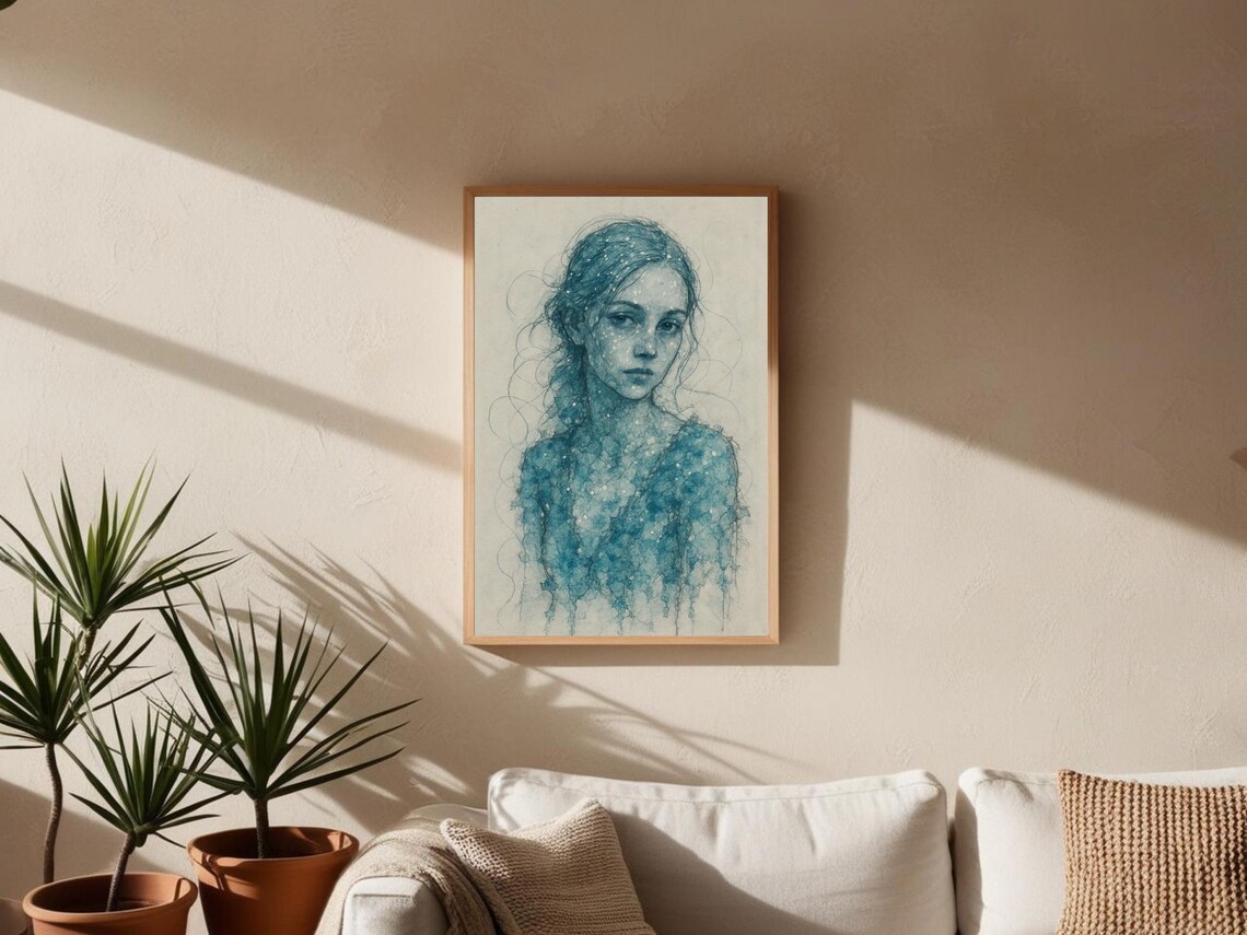 Snowfall Woman Portrait, Winter Night Portrait - Image 2