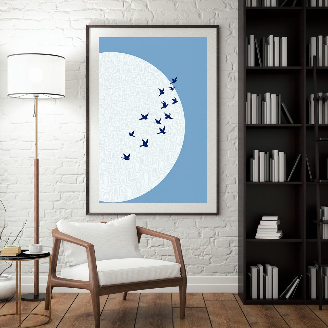 Zen Bird Japanese Minimalist Nature Poster