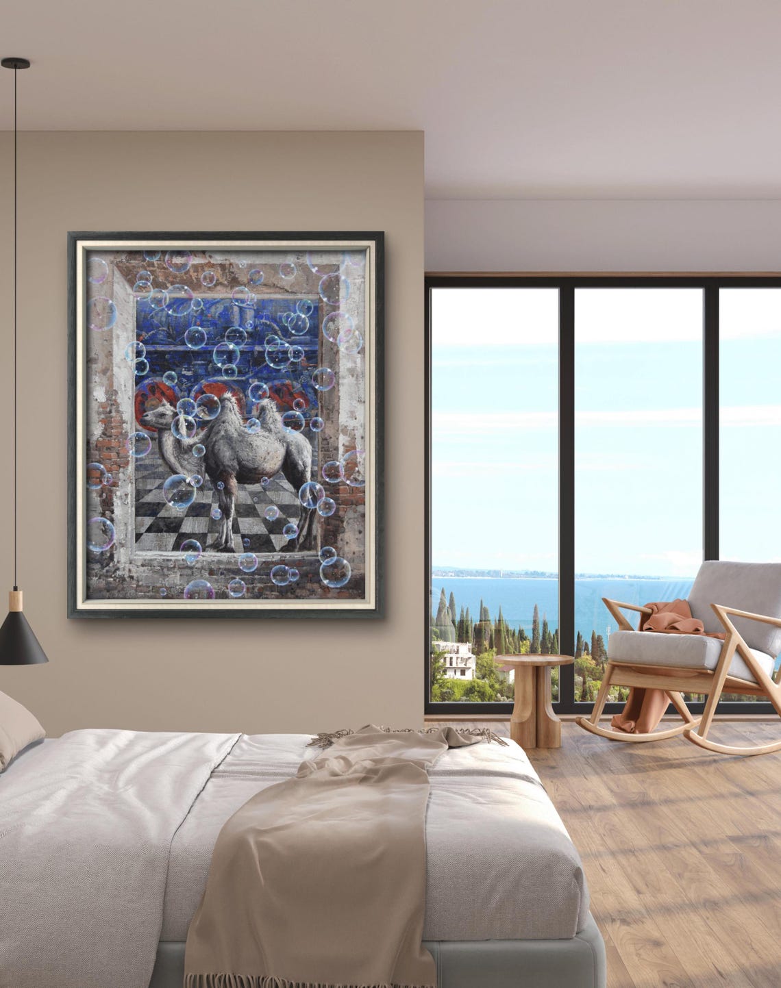 Original Oil Painting Contemporary Art Oil Painting Wall Art Modern Art Decoration Home Decoration Camel Painting - Image 2