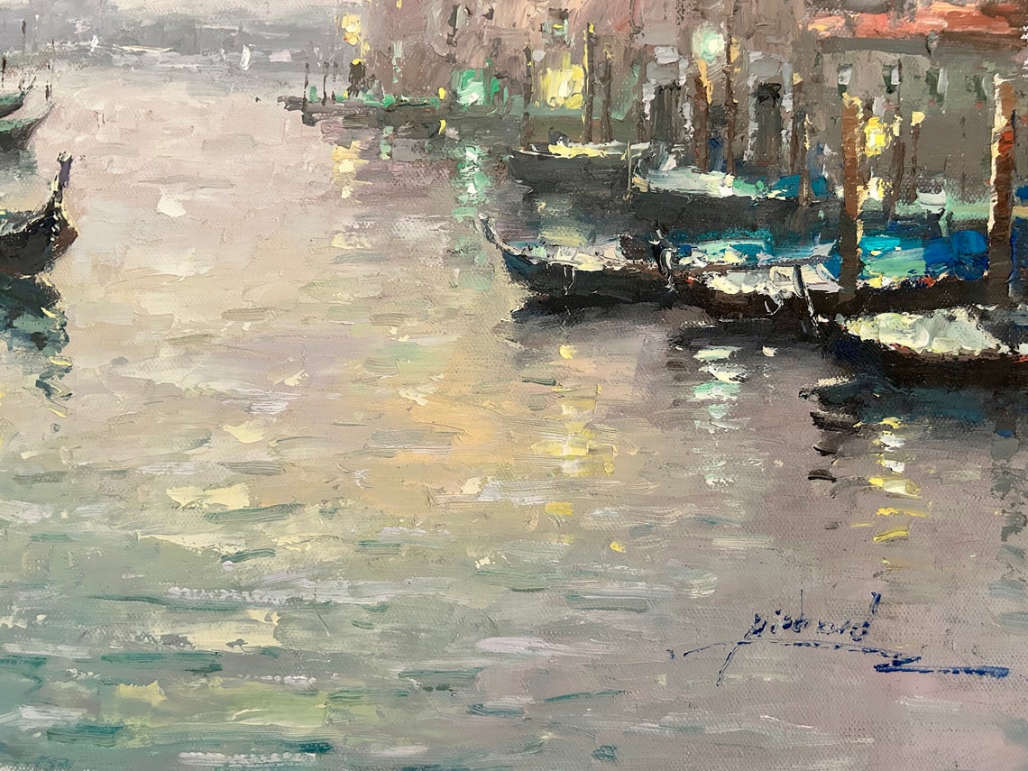 Venice Grand Canal Dusk Basilica Domes Gondolas Travel Poster - Image 3